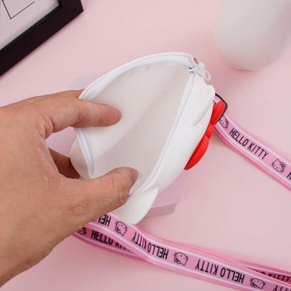 Hello Kitty Mini Silicon Crossbody CUTE bag wallet - Picture 3 of 9